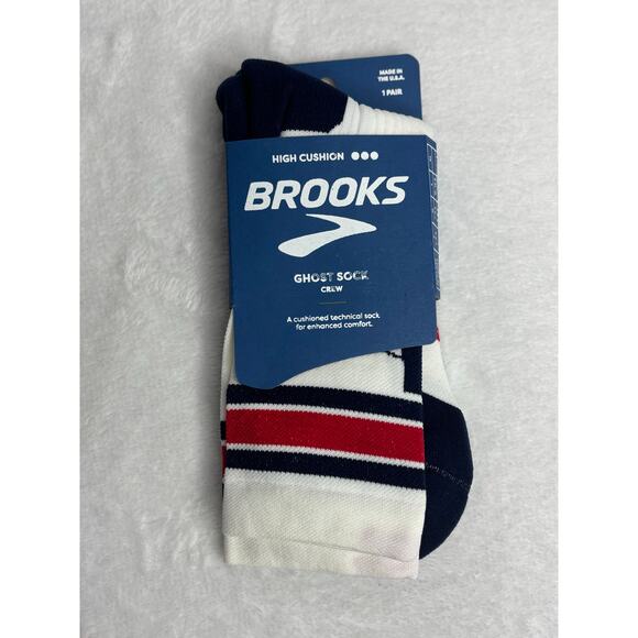 Brooks Texas 23 High Cushion Medium Ghost Crew Socks Men’s 6-8.5 Women’s 7-9.5 - Picture 2 of 7